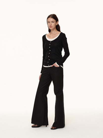 Northbutsouth Colorblock Faux Layered U Neck Women&