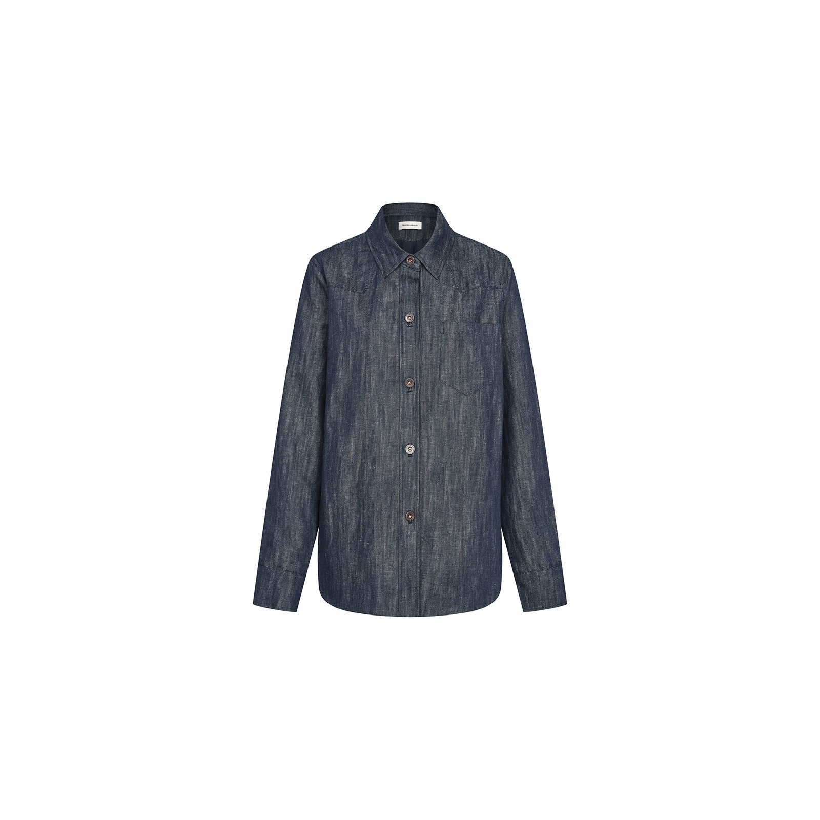 Northbutsouth Cotton Linen Denim Logo Button Casual Jacket MISSTT