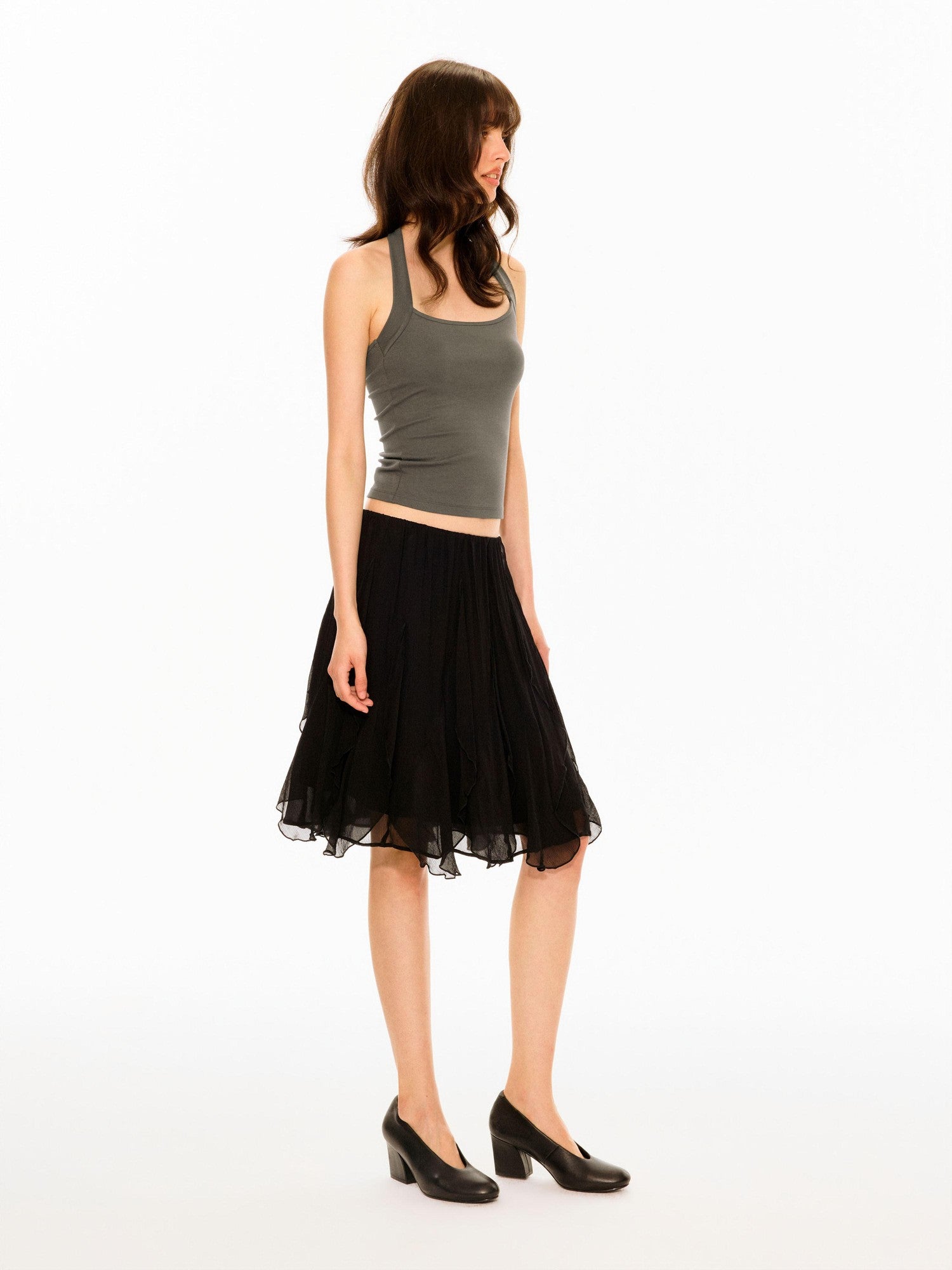 Northbutsouth Crinkle Bandeau Two Way Insert Panel Adjustable Waist Women&