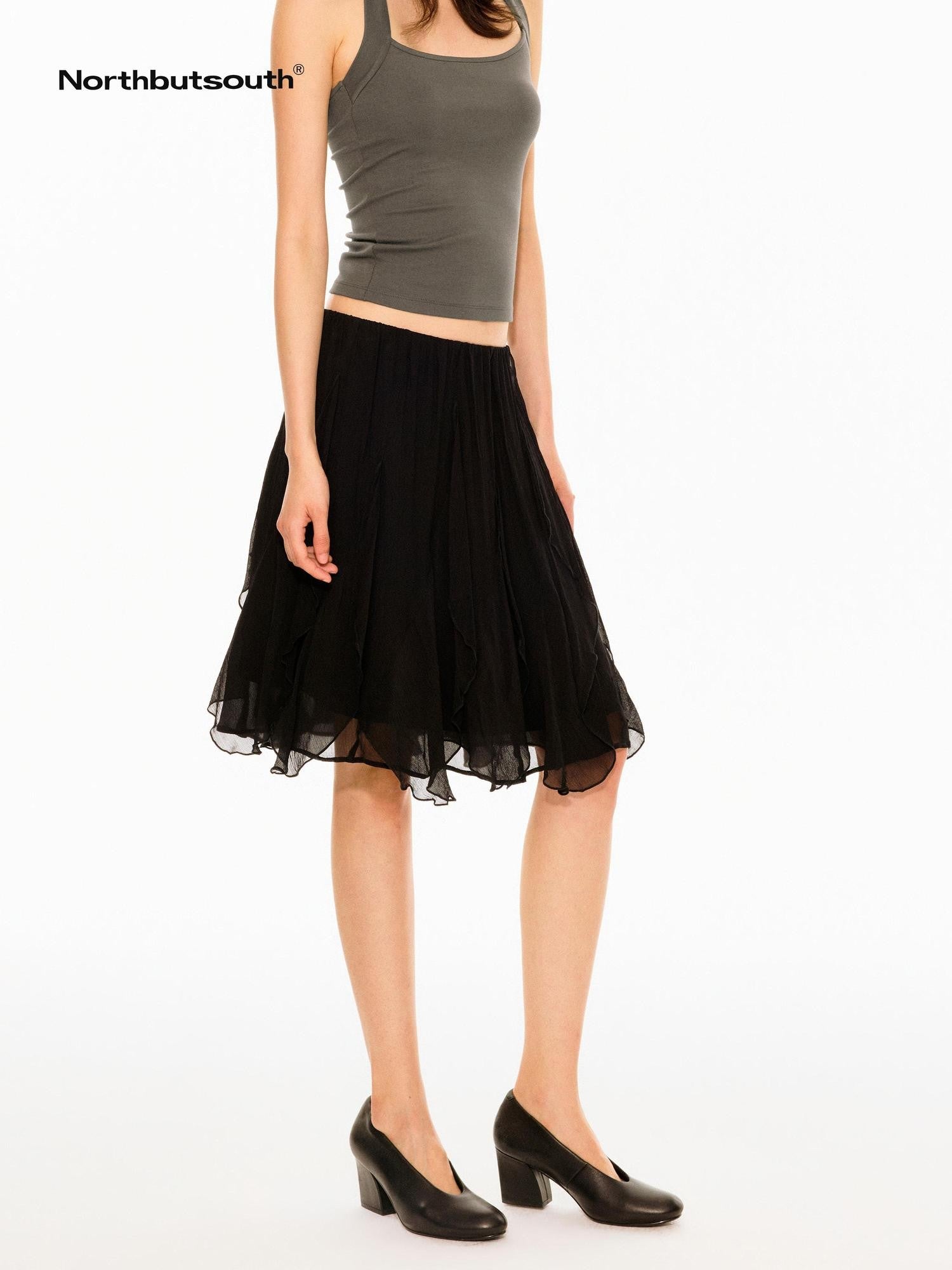 Northbutsouth Crinkle Bandeau Two Way Insert Panel Adjustable Waist Women&