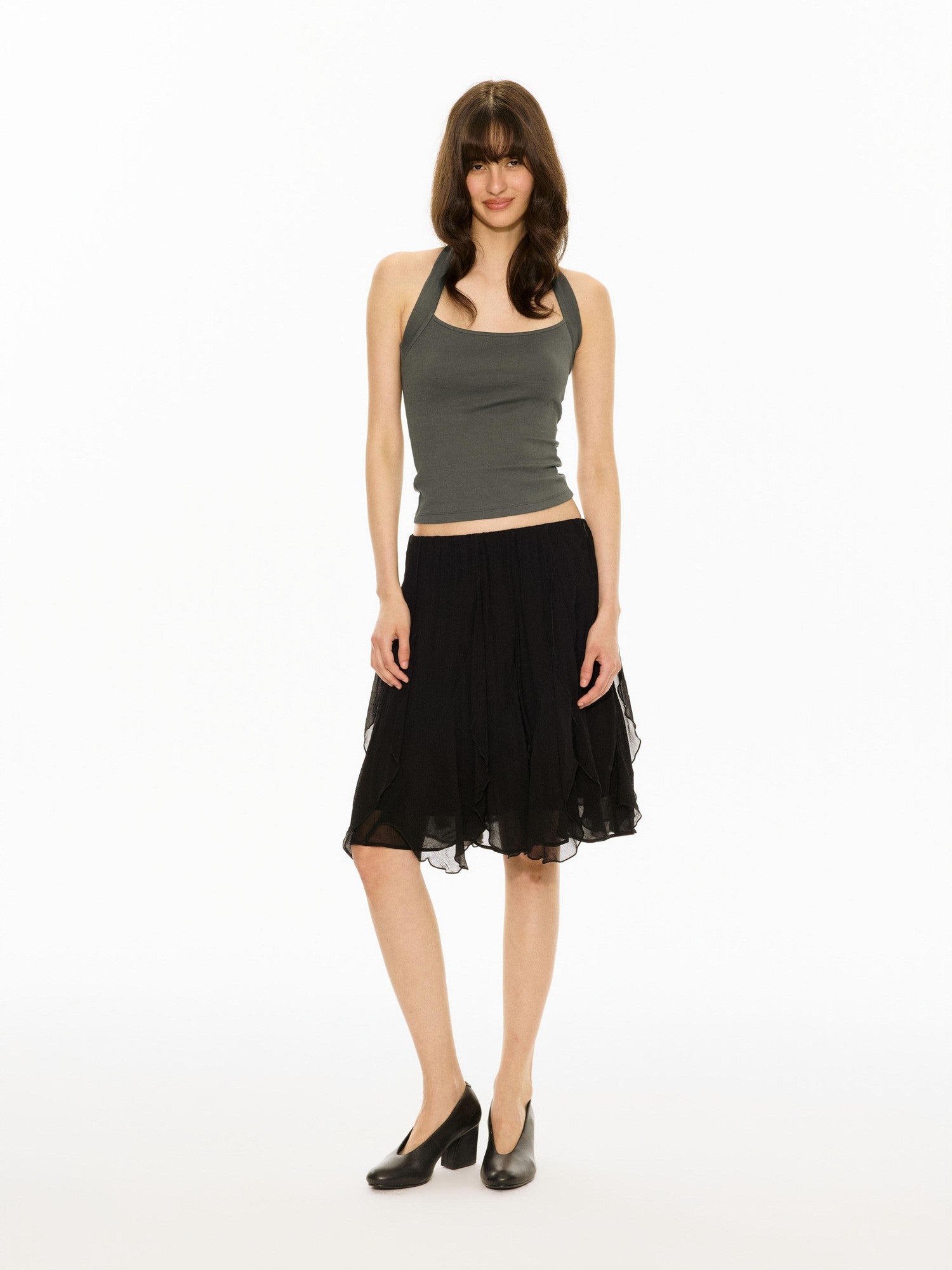 Northbutsouth Crinkle Bandeau Two Way Insert Panel Adjustable Waist Women&