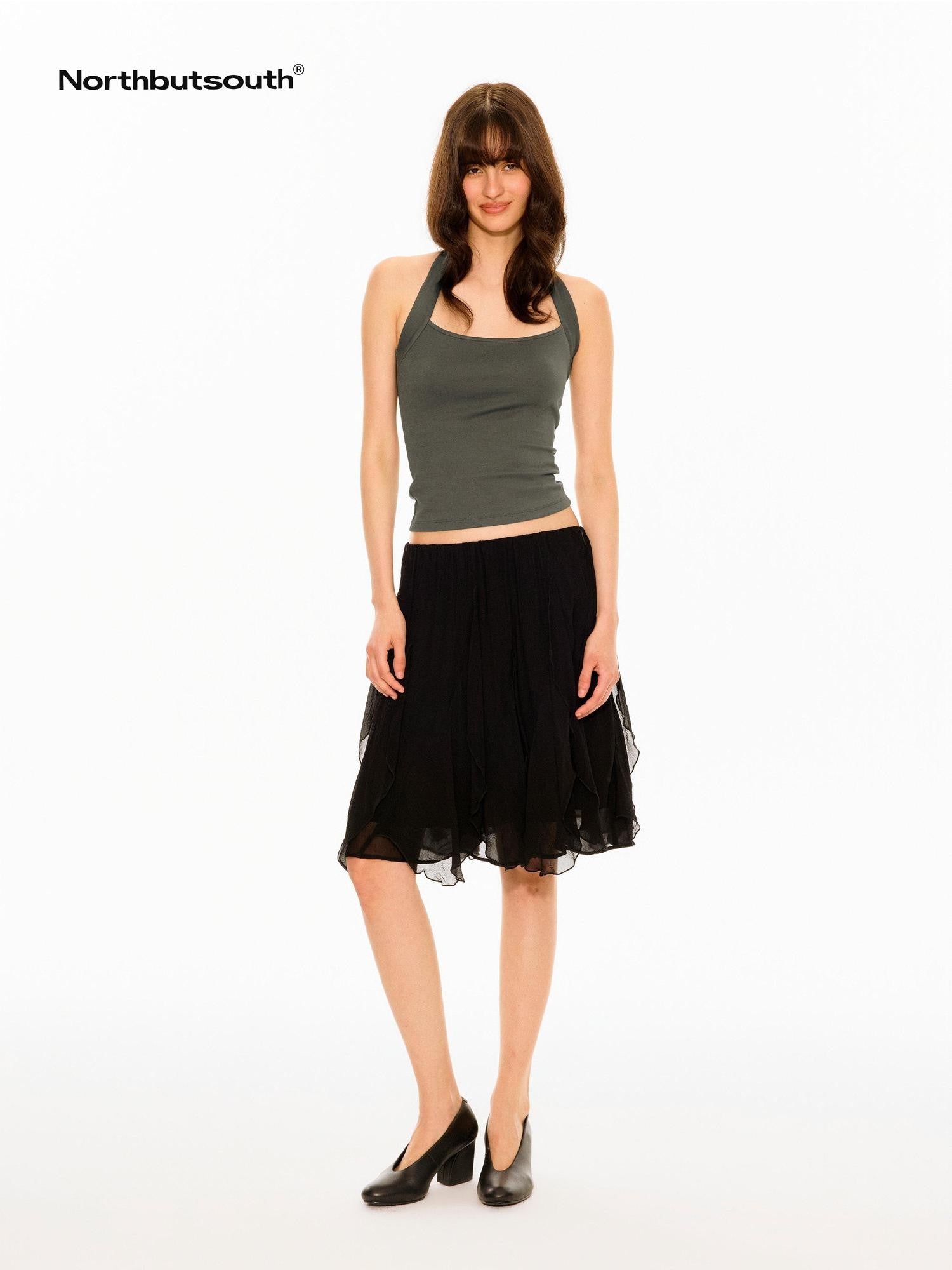 Northbutsouth Crinkle Bandeau Two Way Insert Panel Adjustable Waist Women&