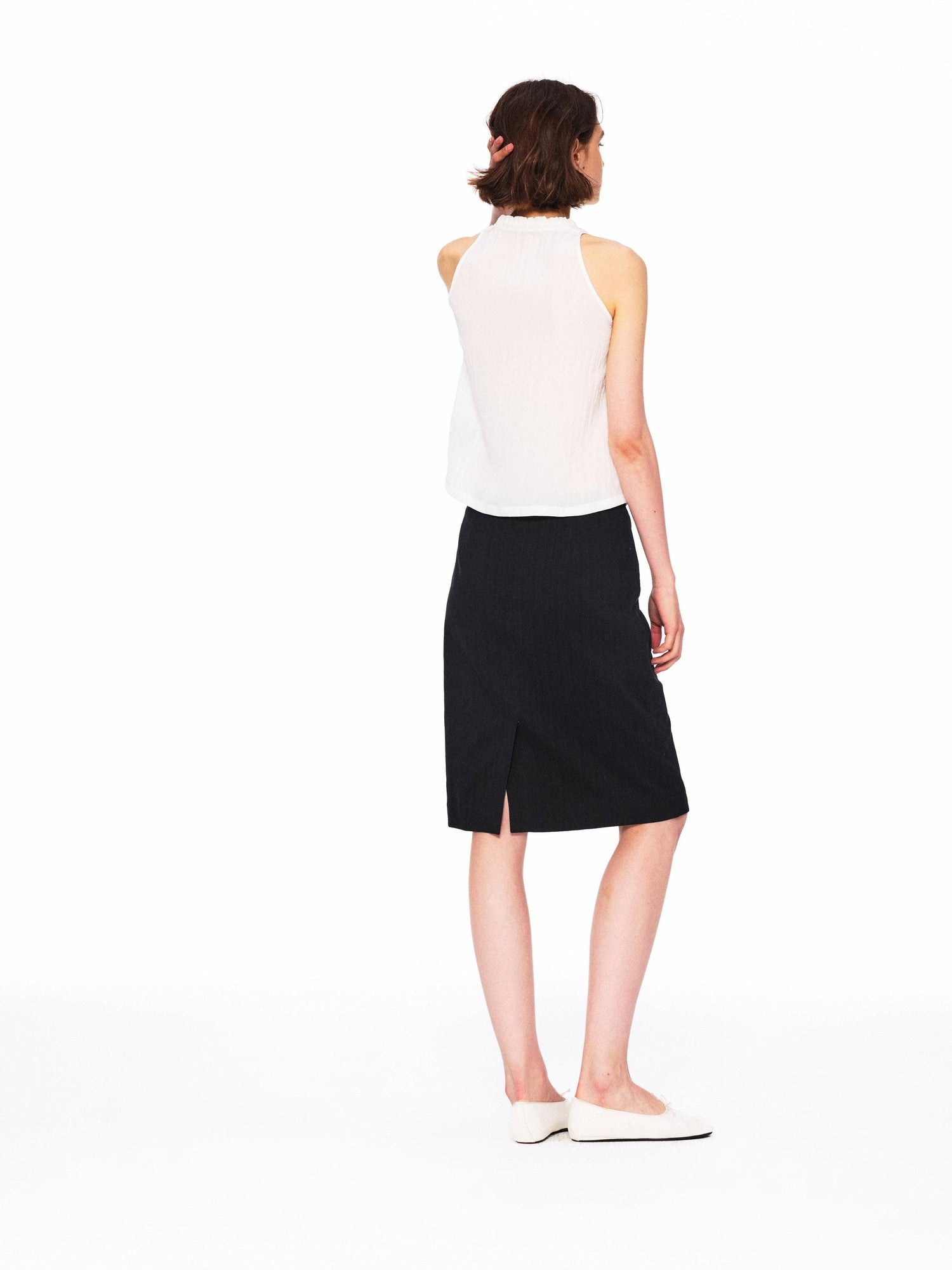 Northbutsouth Crinkle Lace Collar Tie Half Placket Straight Women&