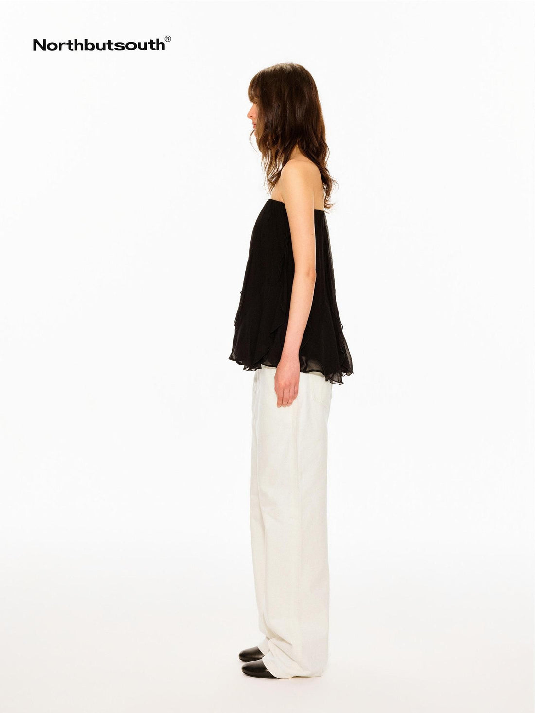 Northbutsouth Crinkled Texture Adjustable Waist Insert Panel Convertible Women&