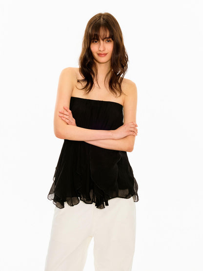 Northbutsouth Crinkled Texture Adjustable Waist Insert Panel Convertible Women&