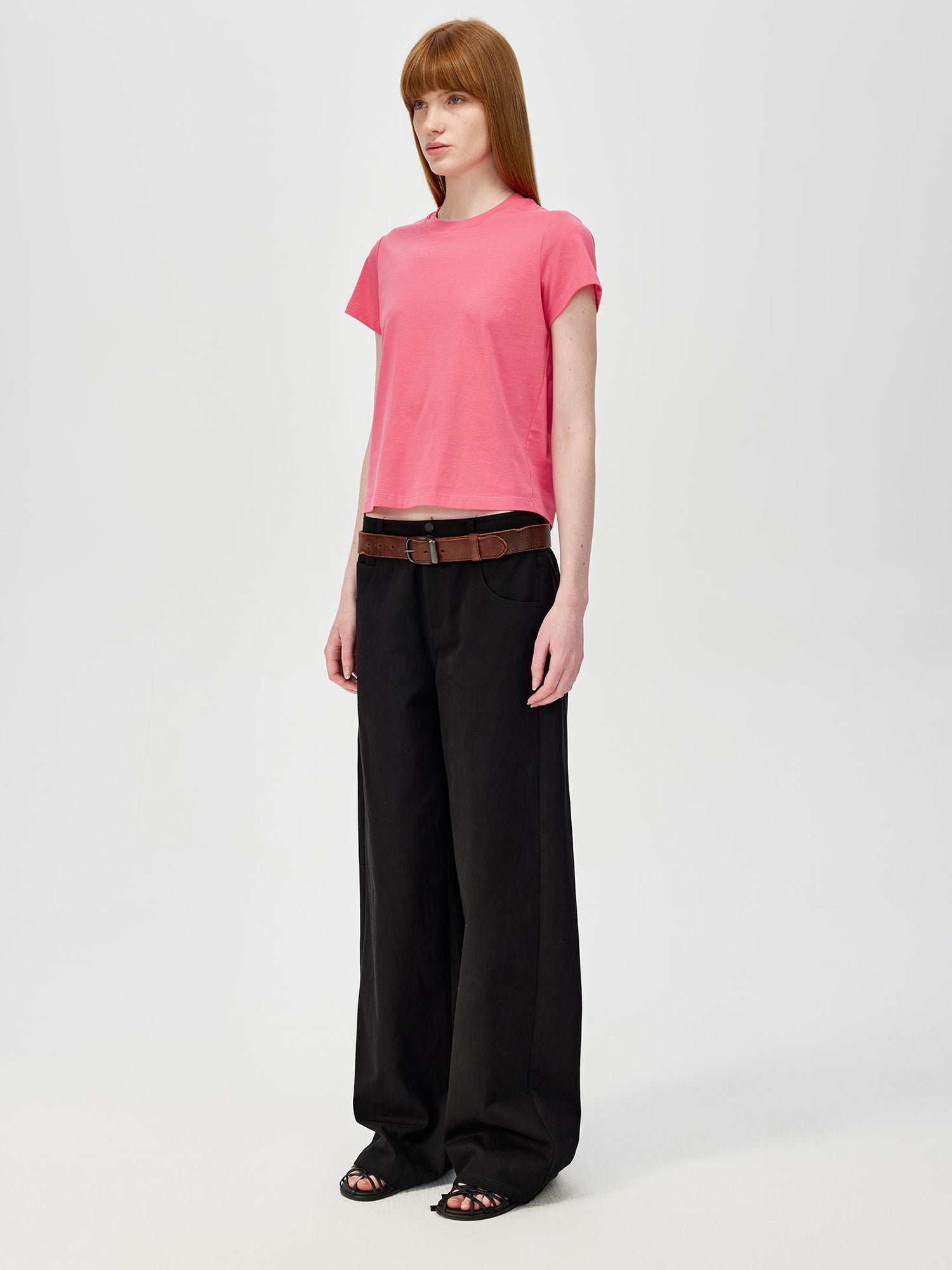 Northbutsouth Cropped Cotton Crewneck Tee Multi Color Basic Fit