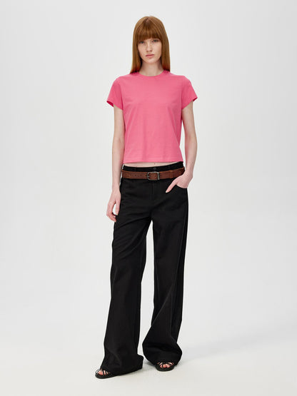 Northbutsouth Cropped Cotton Crewneck Tee Multi Color Basic Fit