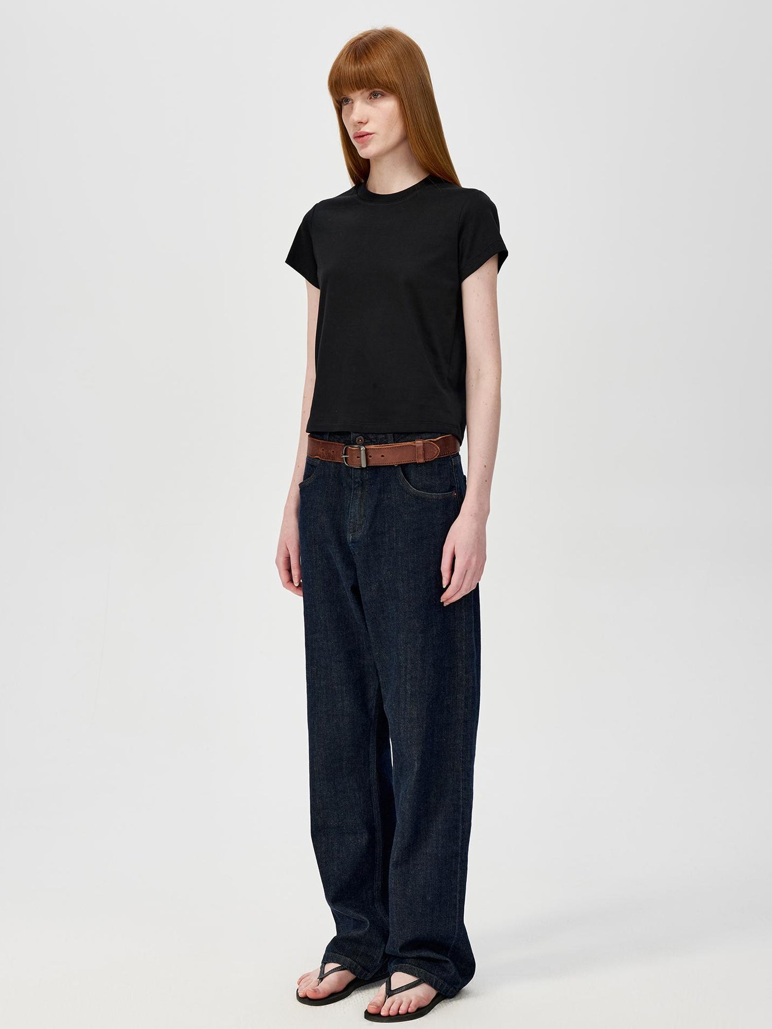 Northbutsouth Cropped Cotton Crewneck Tee Multi Color Basic Fit