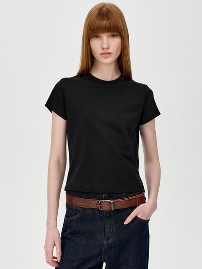 Northbutsouth Cropped Cotton Crewneck Tee Multi Color Basic Fit