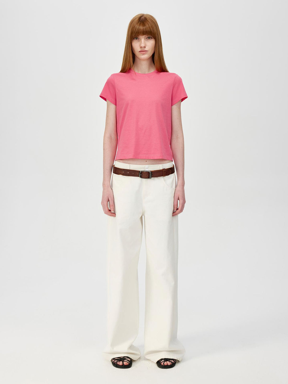 Northbutsouth Cropped Cotton Crewneck Tee Multi Color Basic Fit