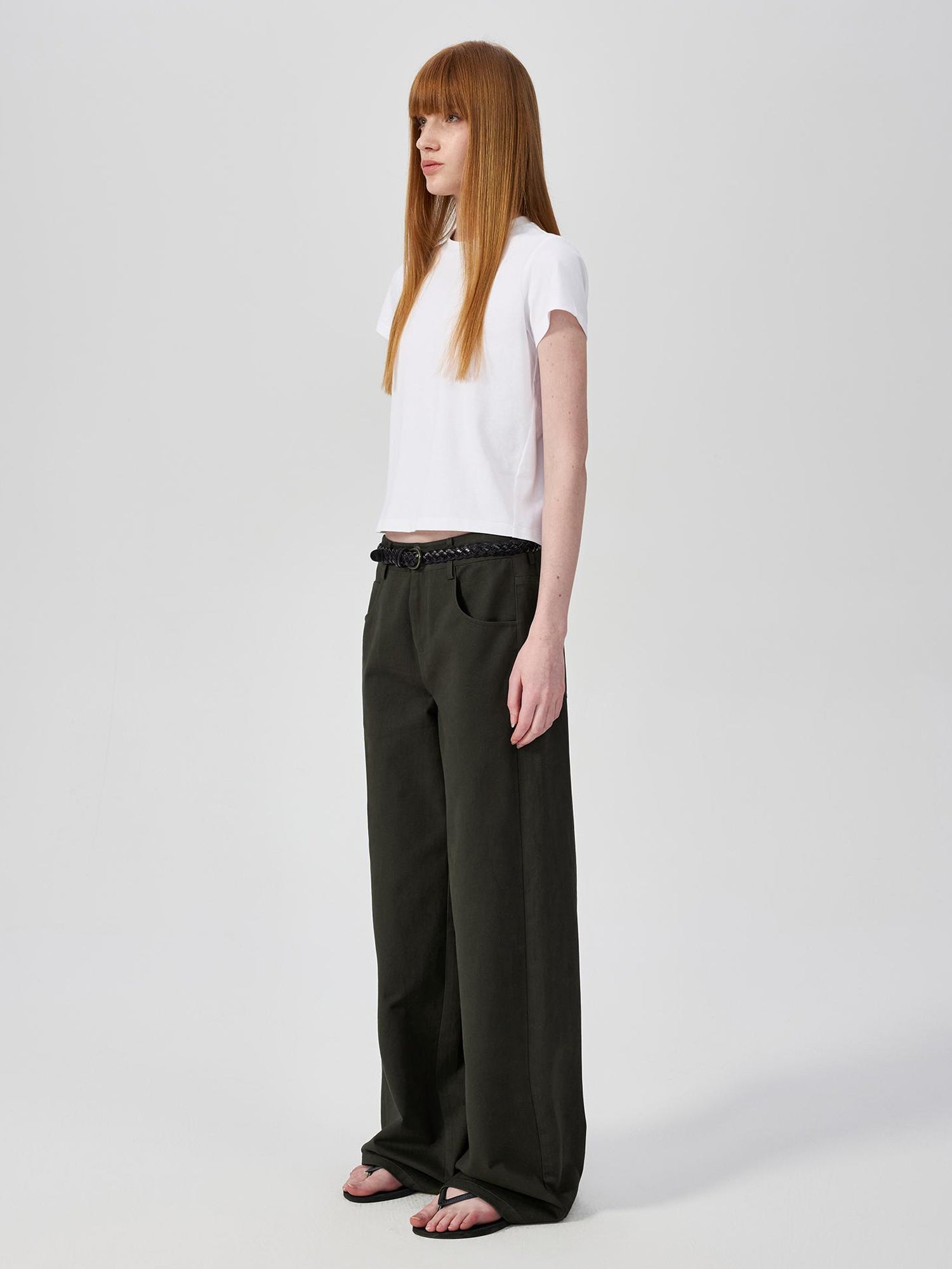 Northbutsouth Cropped Cotton Crewneck Tee Multi Color Basic Fit