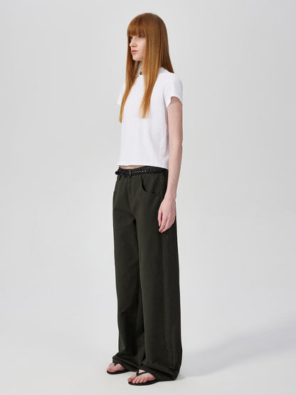 Northbutsouth Cropped Cotton Crewneck Tee Multi Color Basic Fit