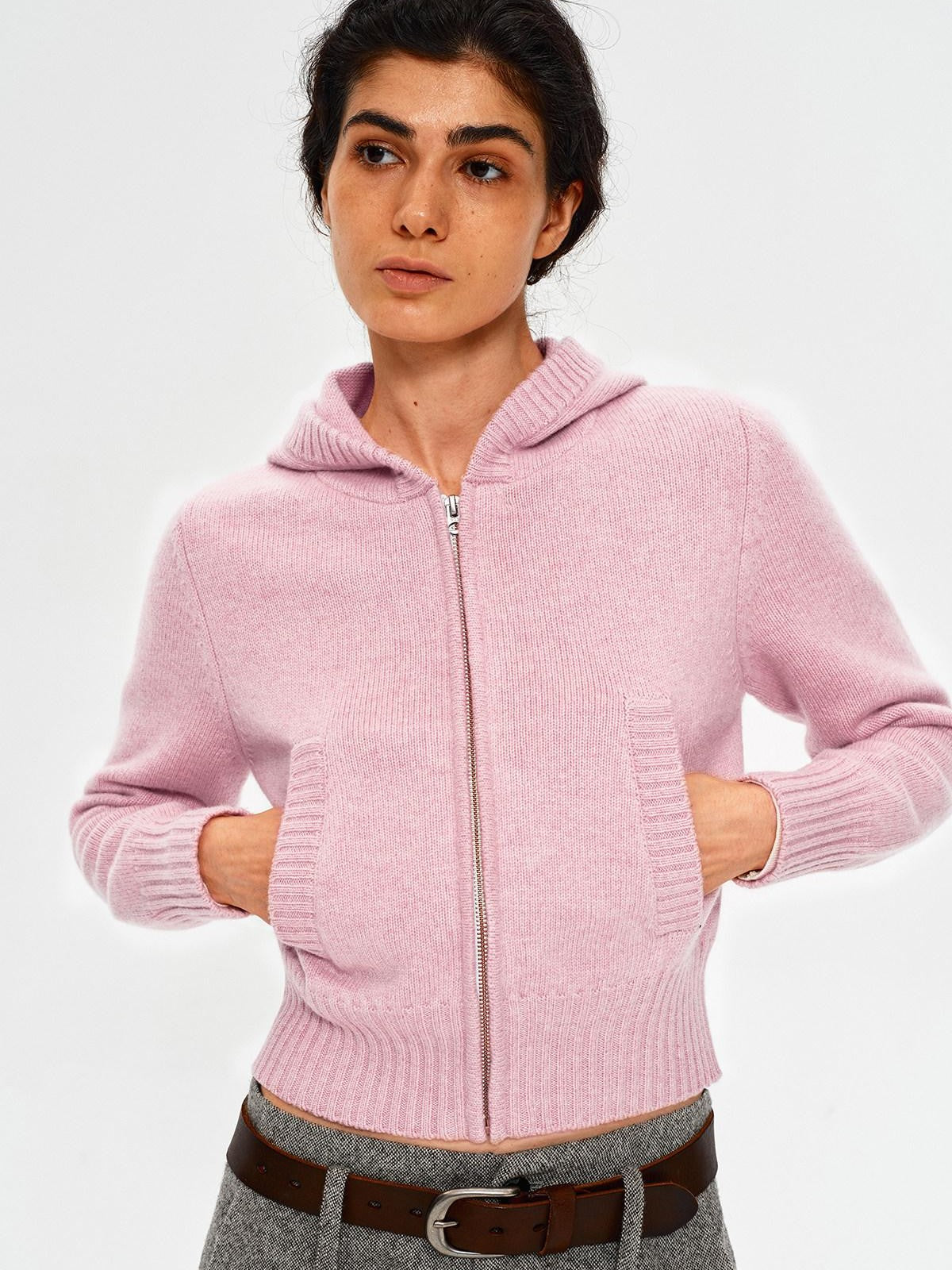 Northbutsouth Cropped Ribbed Panel Front Pockets Women&
