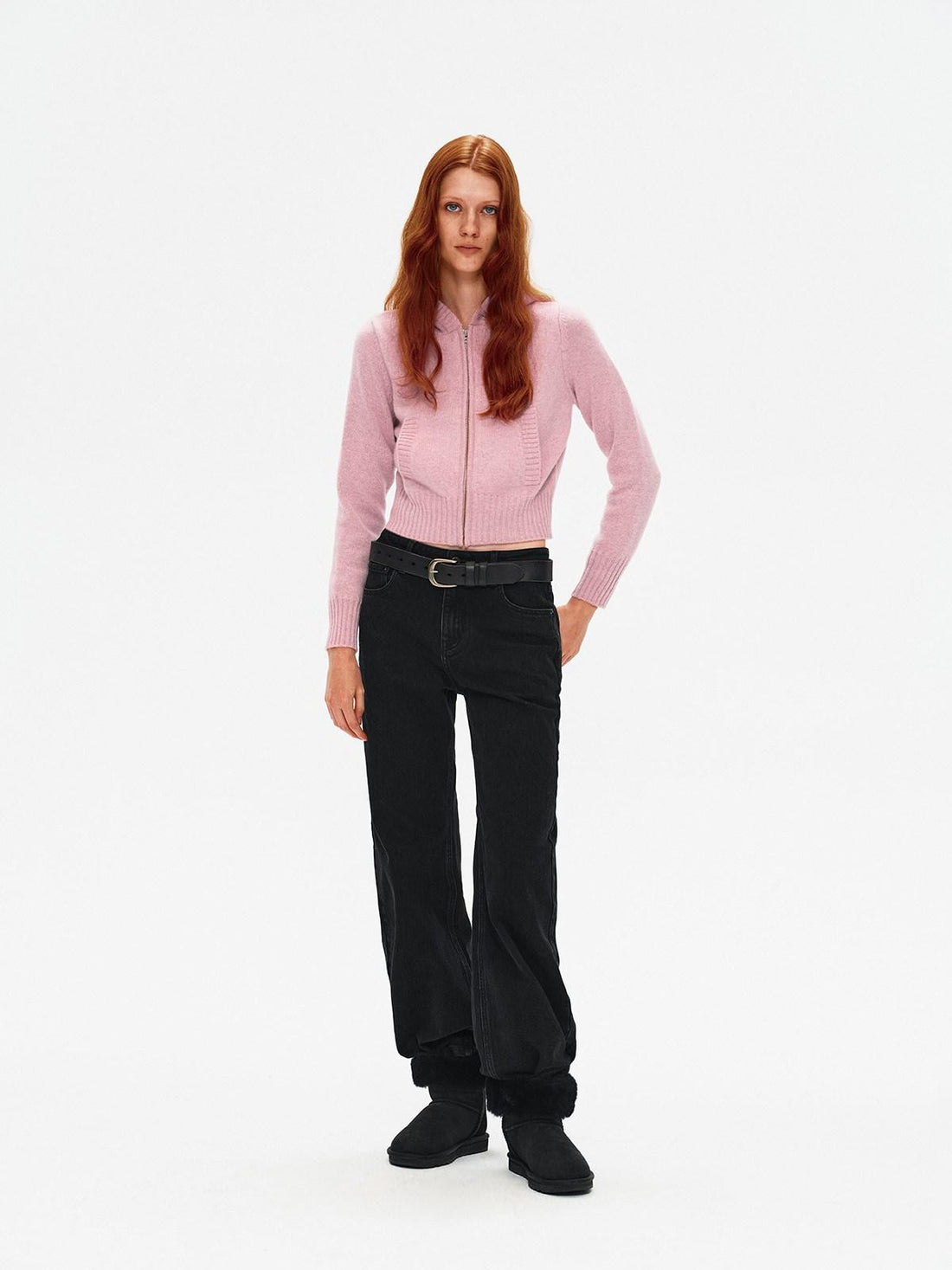 Northbutsouth Cropped Ribbed Panel Front Pockets Women&