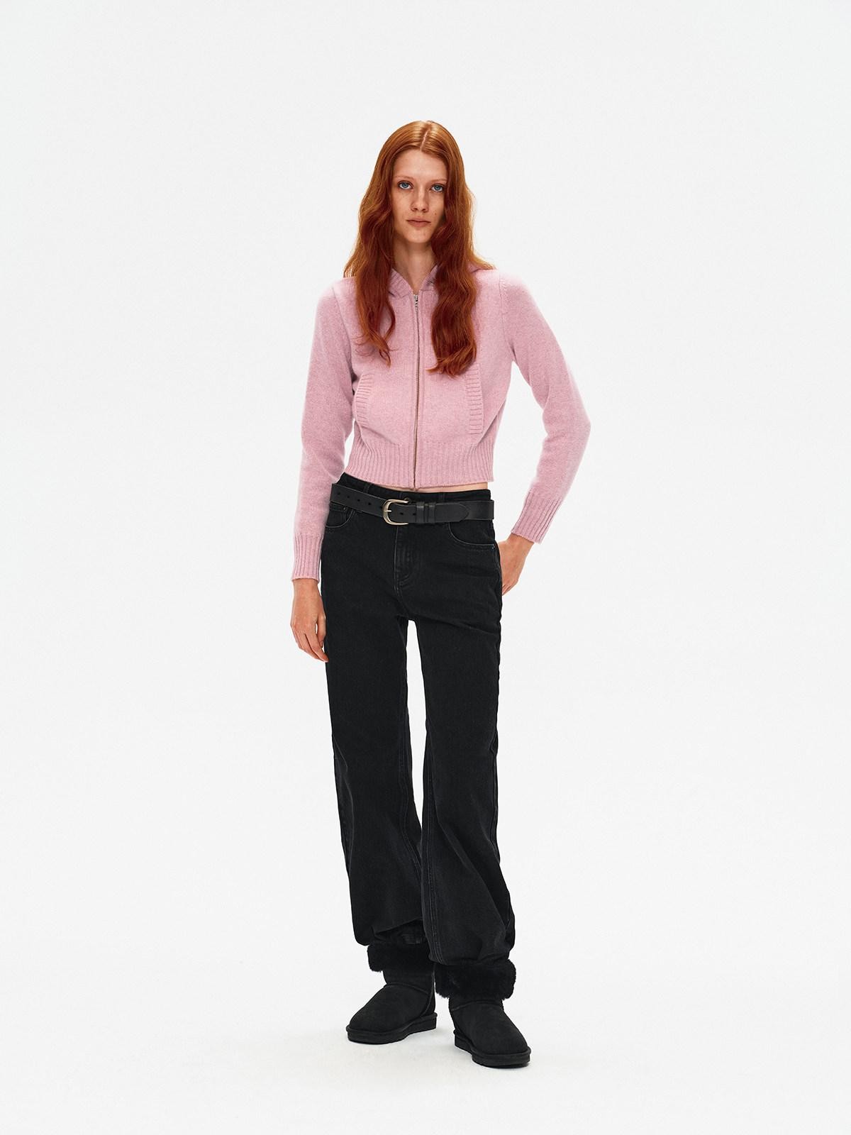 Northbutsouth Cropped Ribbed Panel Front Pockets Women&