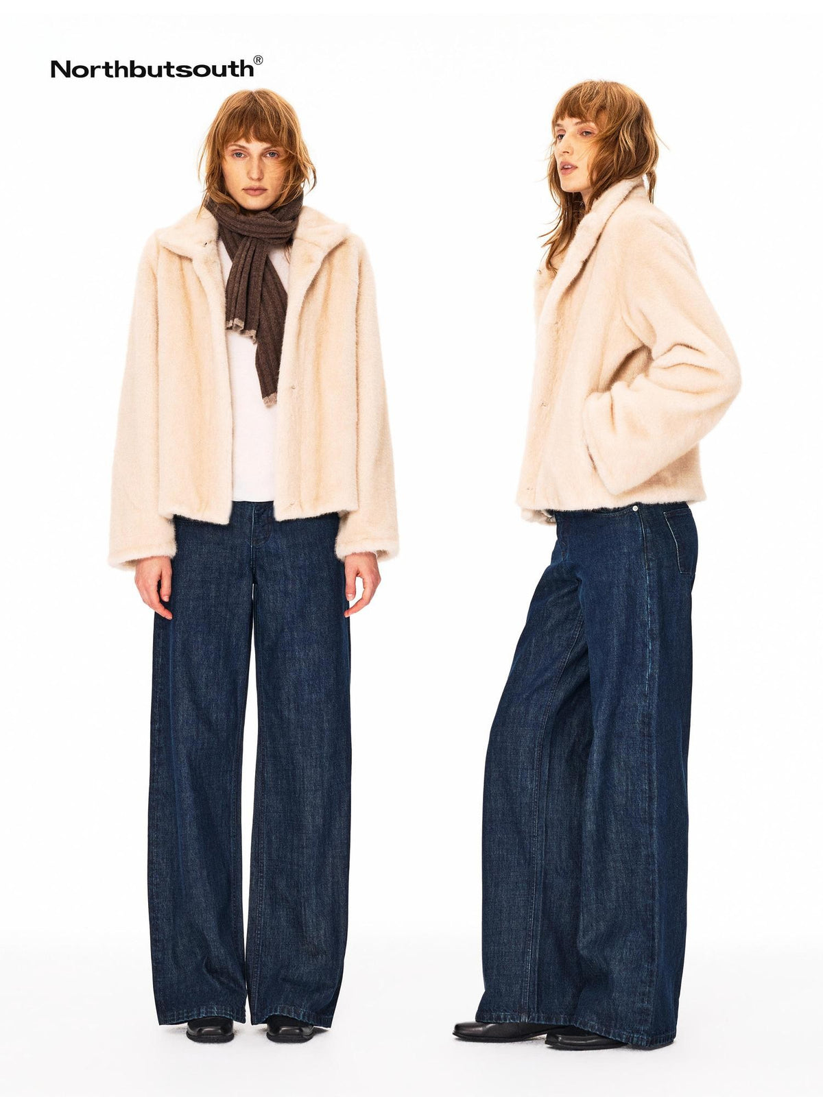 Northbutsouth Cropped Stand Collar Loose Women&