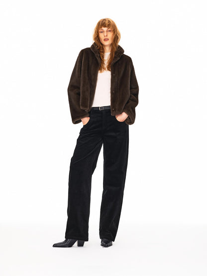 Northbutsouth Cropped Stand Collar Loose Women&