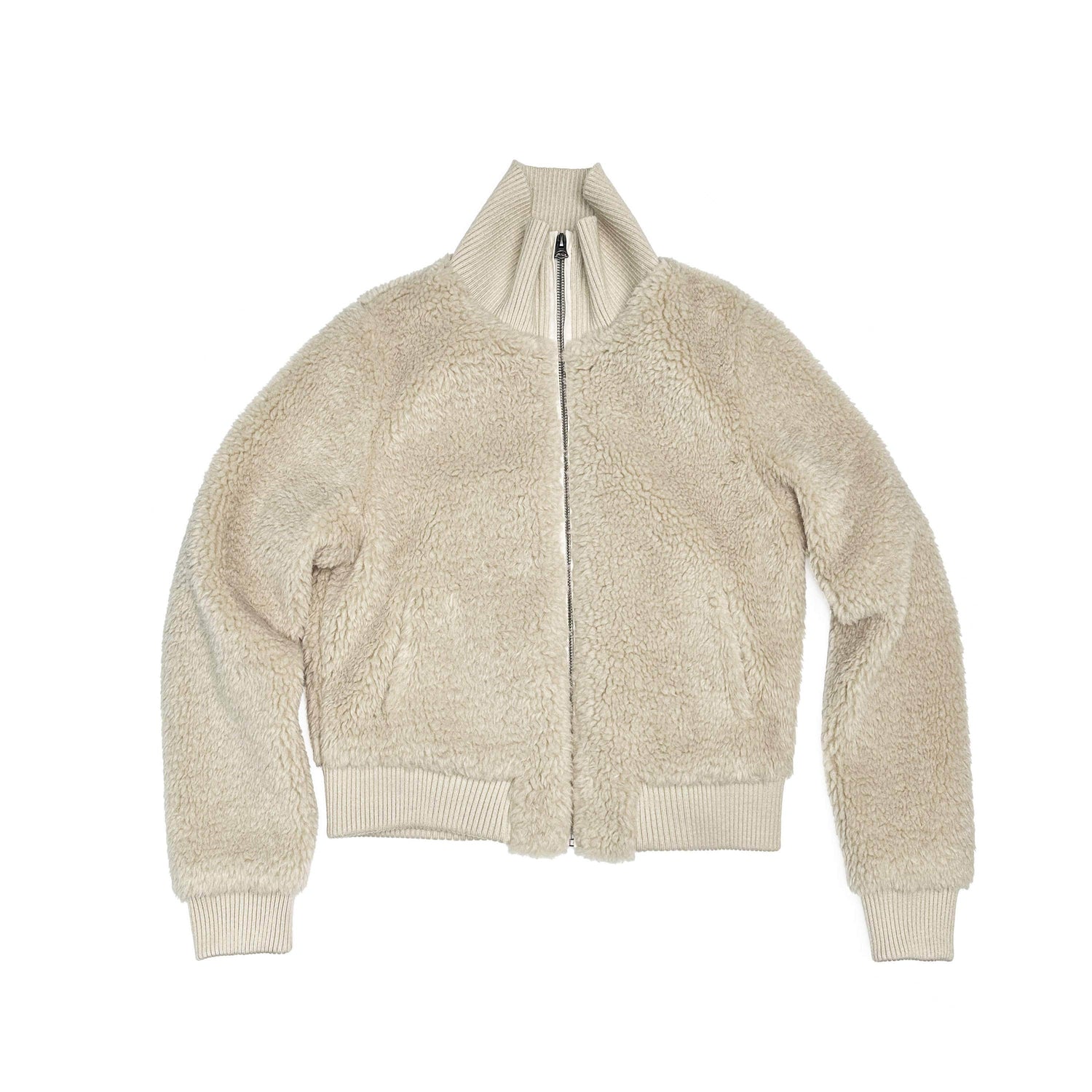 Northbutsouth_Curly_Lamb_Patchwork_Stand_Collar_Ribbed_Hem_Women&