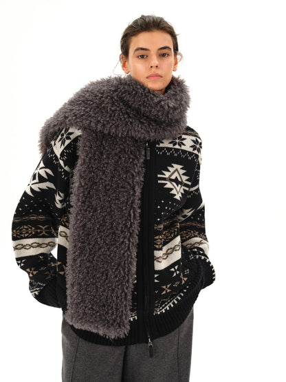 Northbutsouth Curly Teddy Plush Scarf