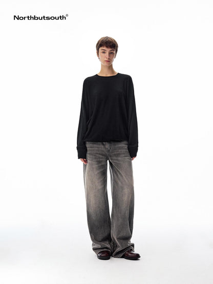 Northbutsouth Curly Thermal Crewneck Loose Long Sleeve Women&