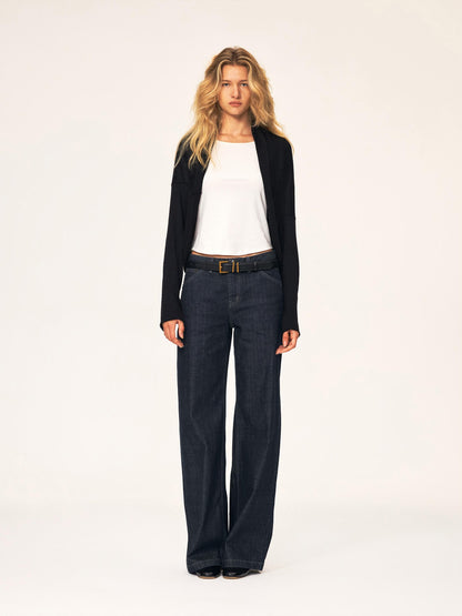 Northbutsouth Curved Rolled Edge Open Front Loose Knit Cotton Women&