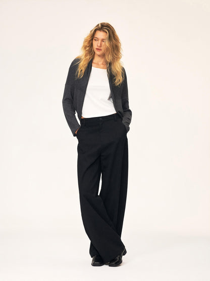 Northbutsouth Curved Rolled Edge Open Front Loose Knit Cotton Women&