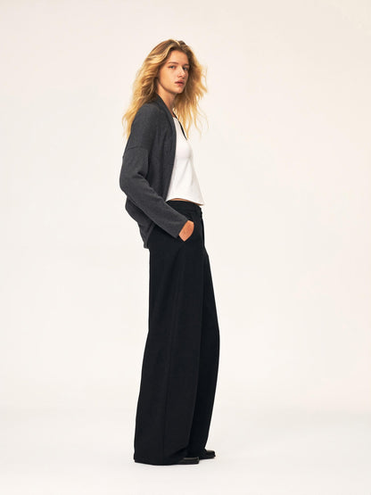 Northbutsouth Curved Rolled Edge Open Front Loose Knit Cotton Women&