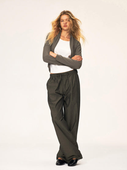 Northbutsouth Curved Rolled Edge Open Front Loose Knit Cotton Women&