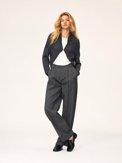 Northbutsouth Curved Rolled Edge Open Front Loose Knit Cotton Women&