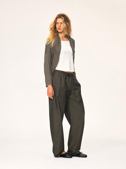 Northbutsouth Curved Rolled Edge Open Front Loose Knit Cotton Women&