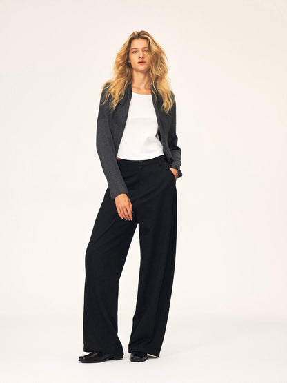 Northbutsouth Curved Rolled Edge Open Front Loose Knit Cotton Women&