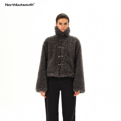 Northbutsouth Dandelion Touch Curly Collar Fur Coat MISSTT