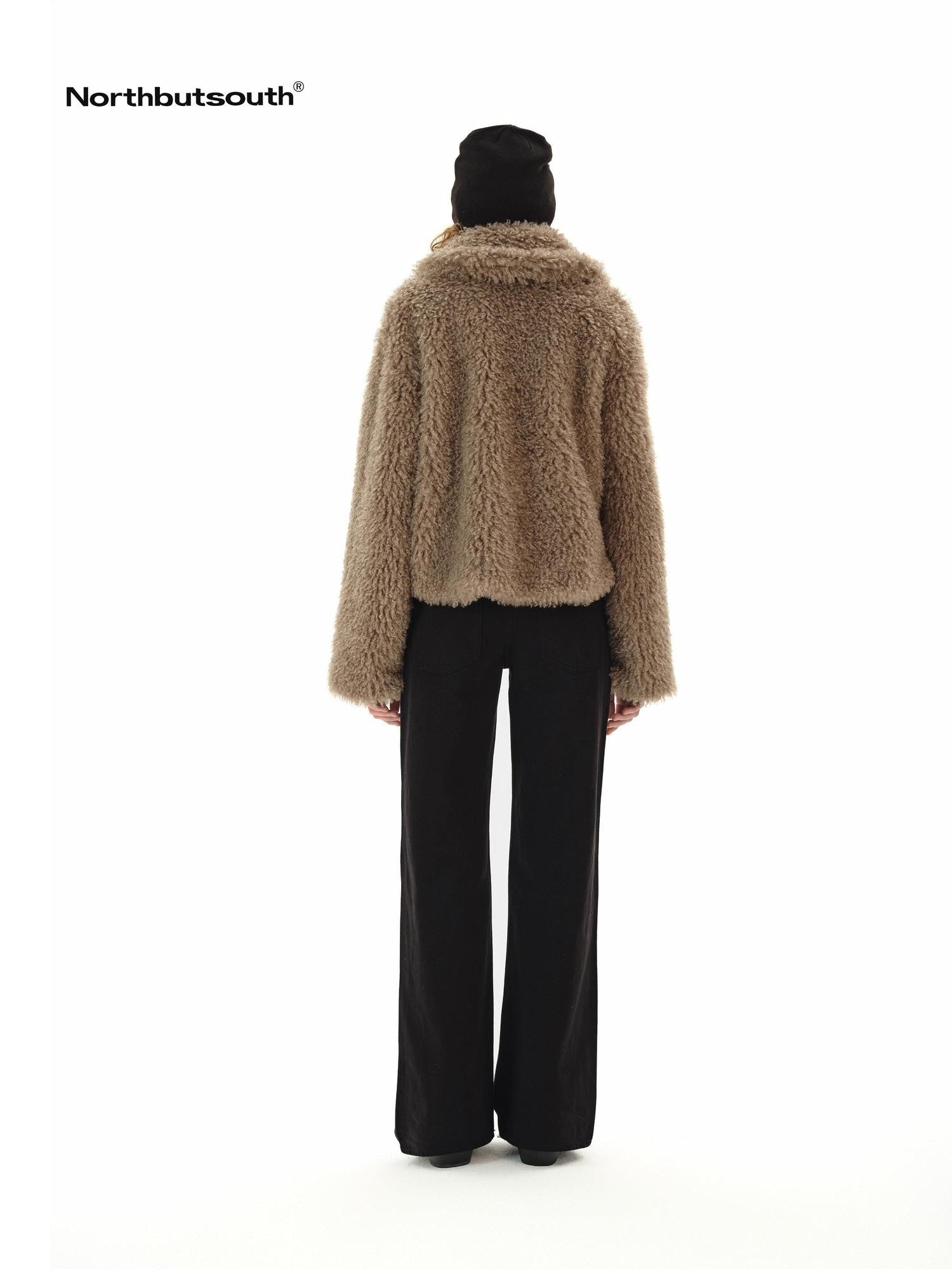 Northbutsouth Dandelion Touch Micro Curl Stand Collar High Waist Women&