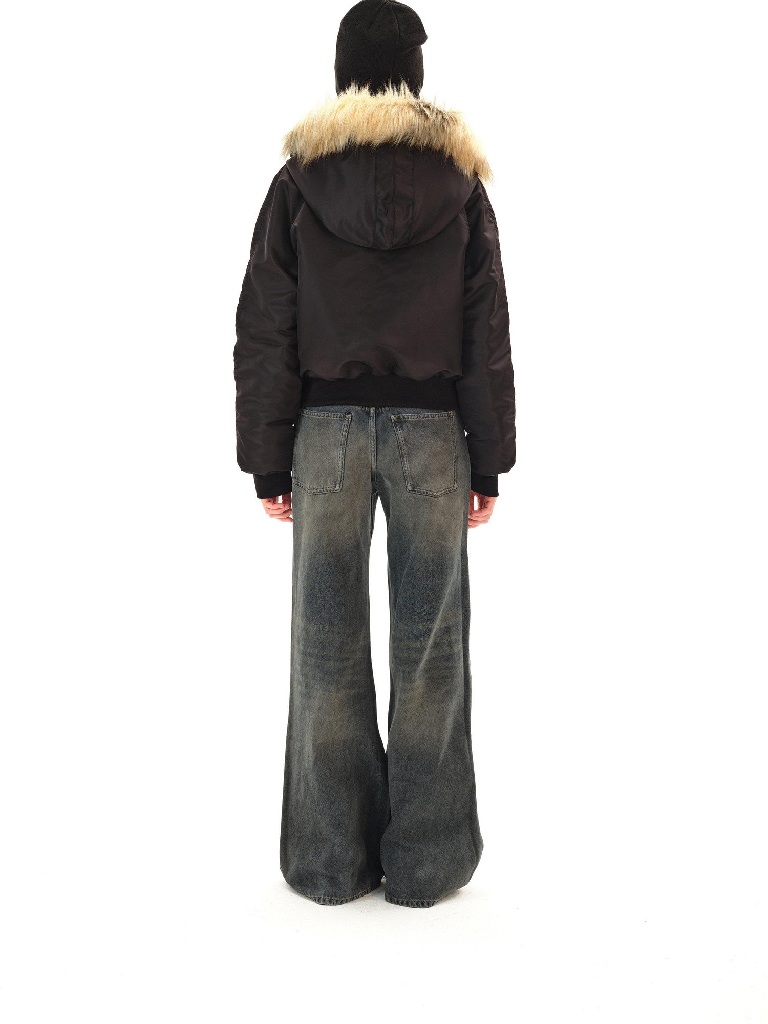 Northbutsouth Dark Wash Distressed Low Rise Micro Flare Women&
