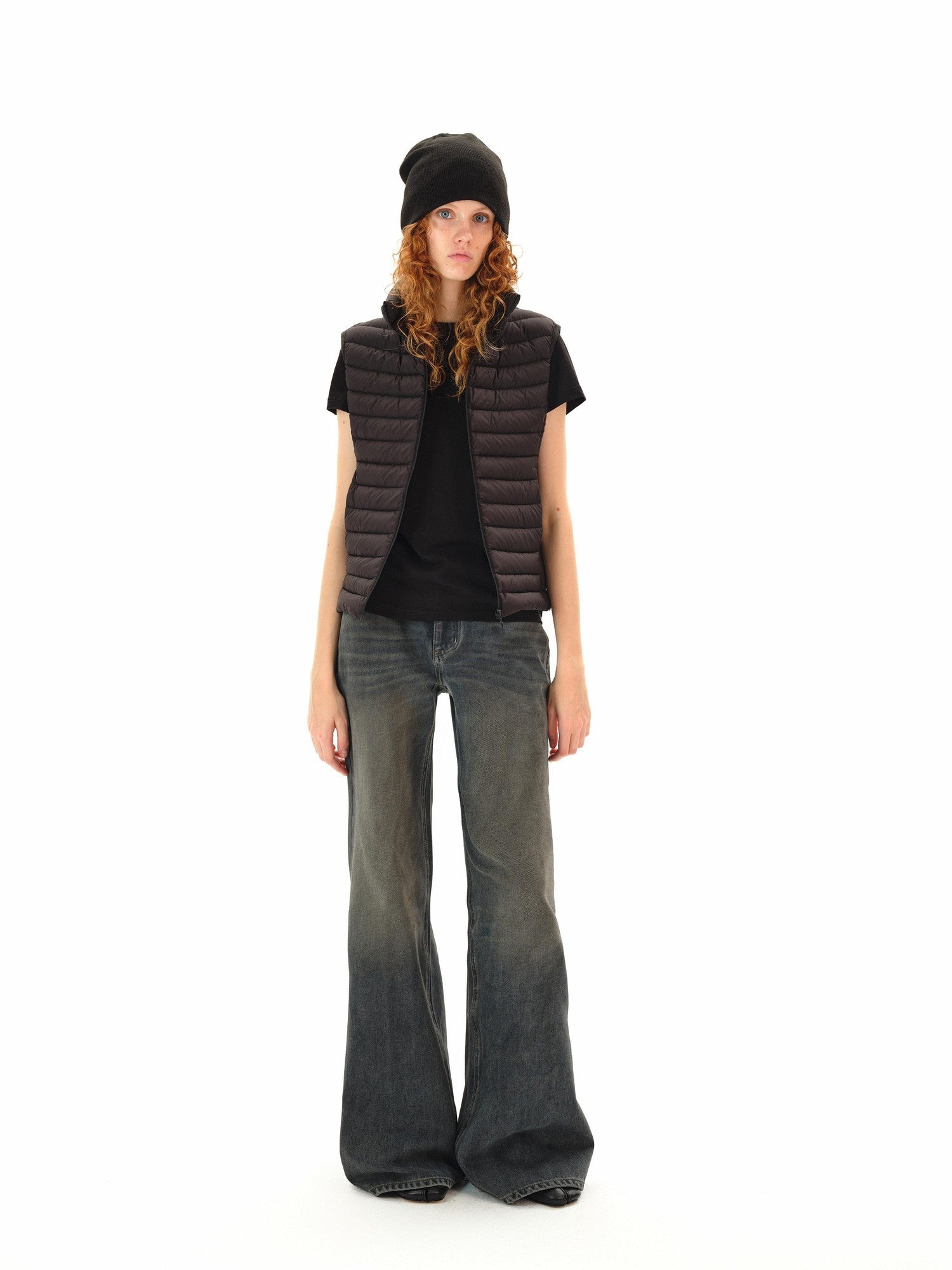 Northbutsouth Dark Wash Distressed Low Rise Micro Flare Women&