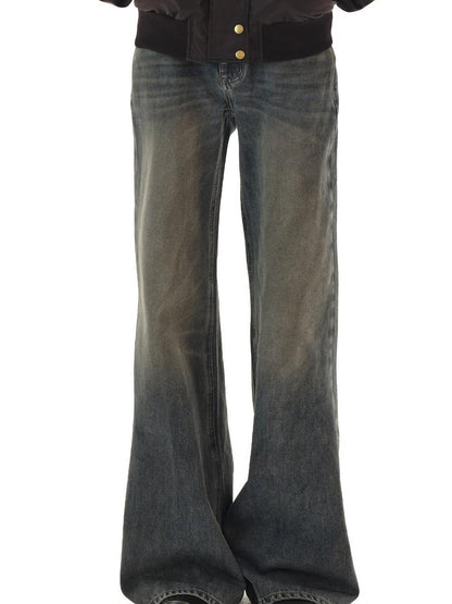 Northbutsouth Dark Wash Distressed Low Rise Micro Flare Women&