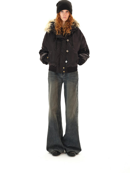 Northbutsouth Dark Wash Distressed Low Rise Micro Flare Women&