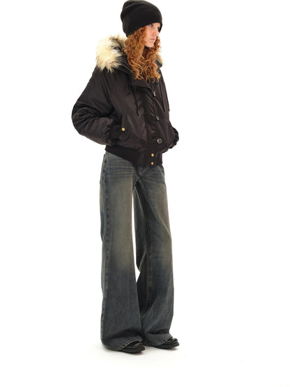 Northbutsouth Dark Wash Distressed Low Rise Micro Flare Women&