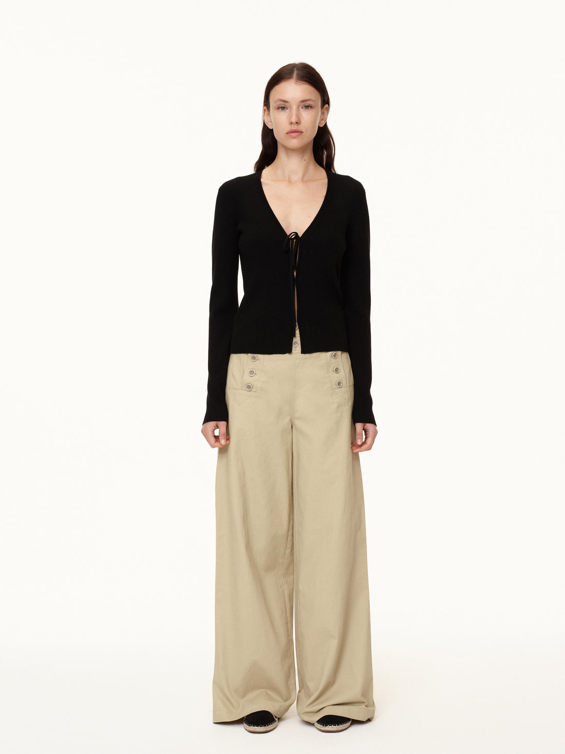 Northbutsouth Deck Multi Button Loose Straight Leg Pants