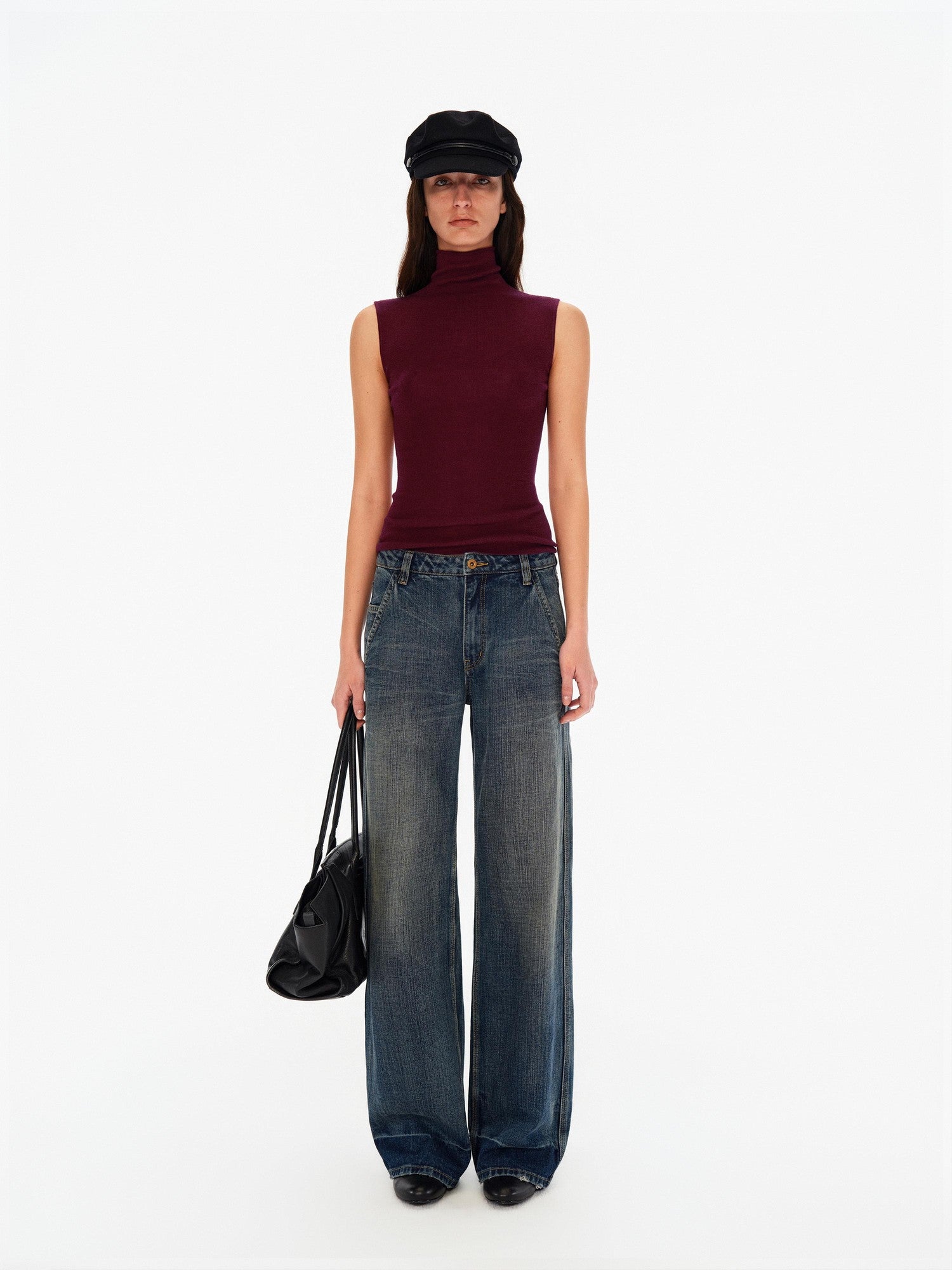 Northbutsouth Deep Blue Washed Whisker Slanted Pockets Women&