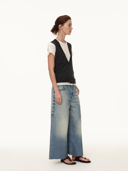 Northbutsouth Deep V-neck Layered Wool Vest