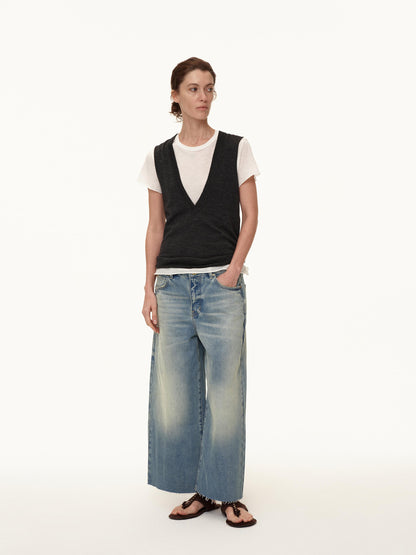 Northbutsouth Deep V-neck Layered Wool Vest
