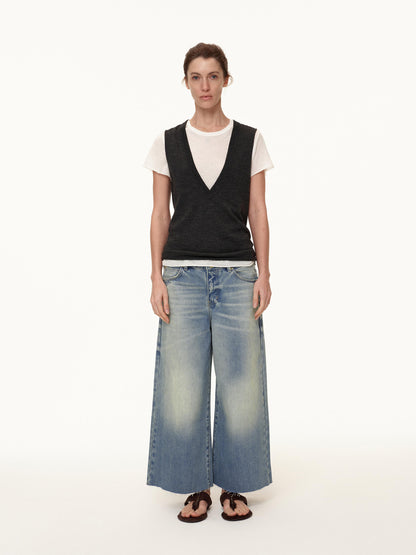 Northbutsouth Deep V-neck Layered Wool Vest