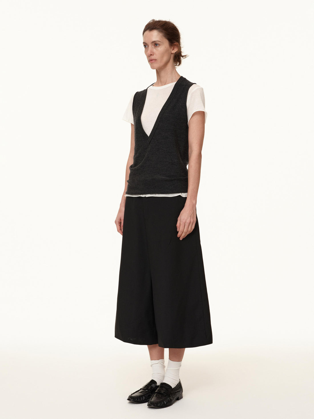 Northbutsouth Deep V-neck Layered Wool Vest