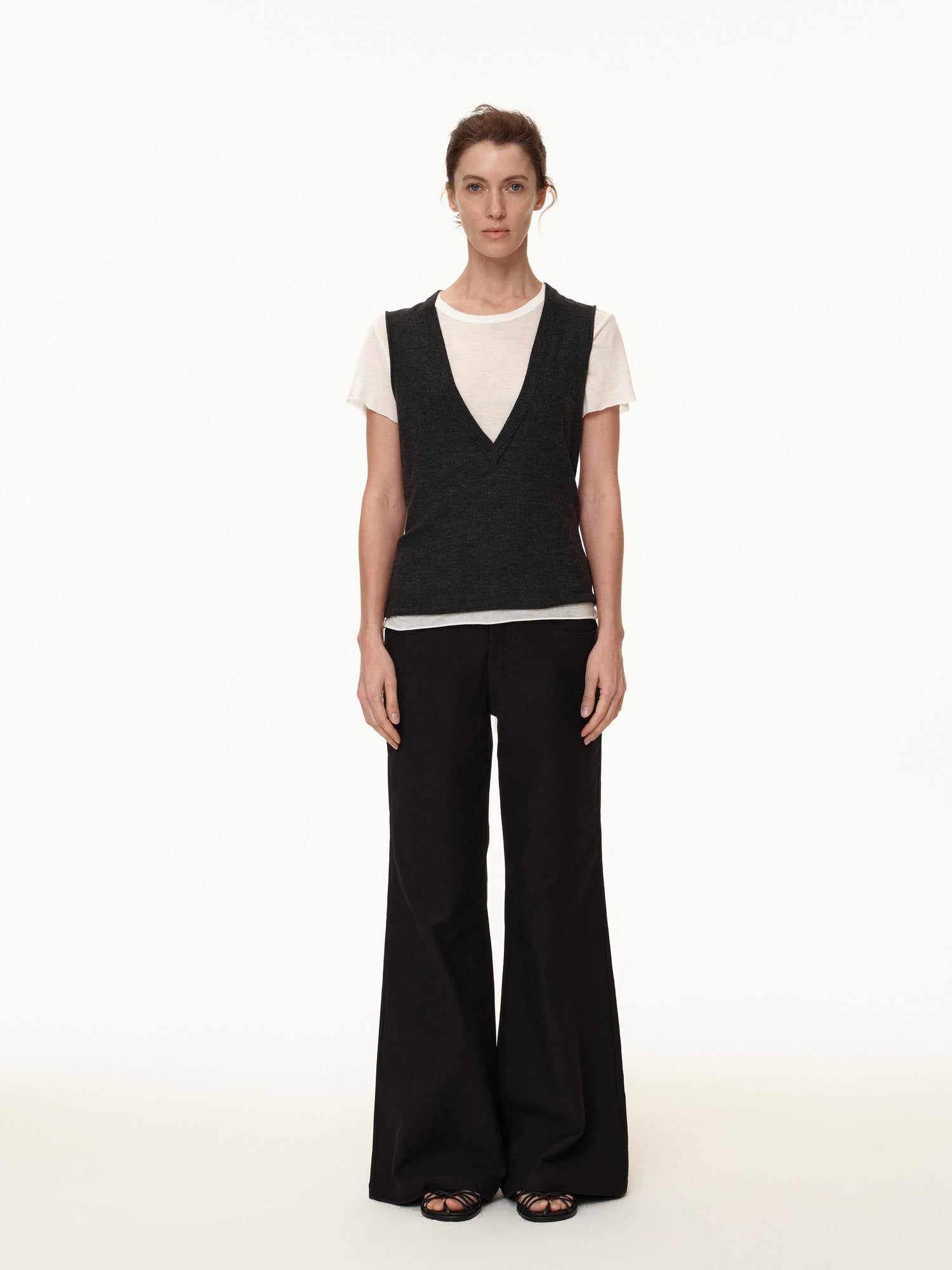 Northbutsouth Deep V-neck Layered Wool Vest