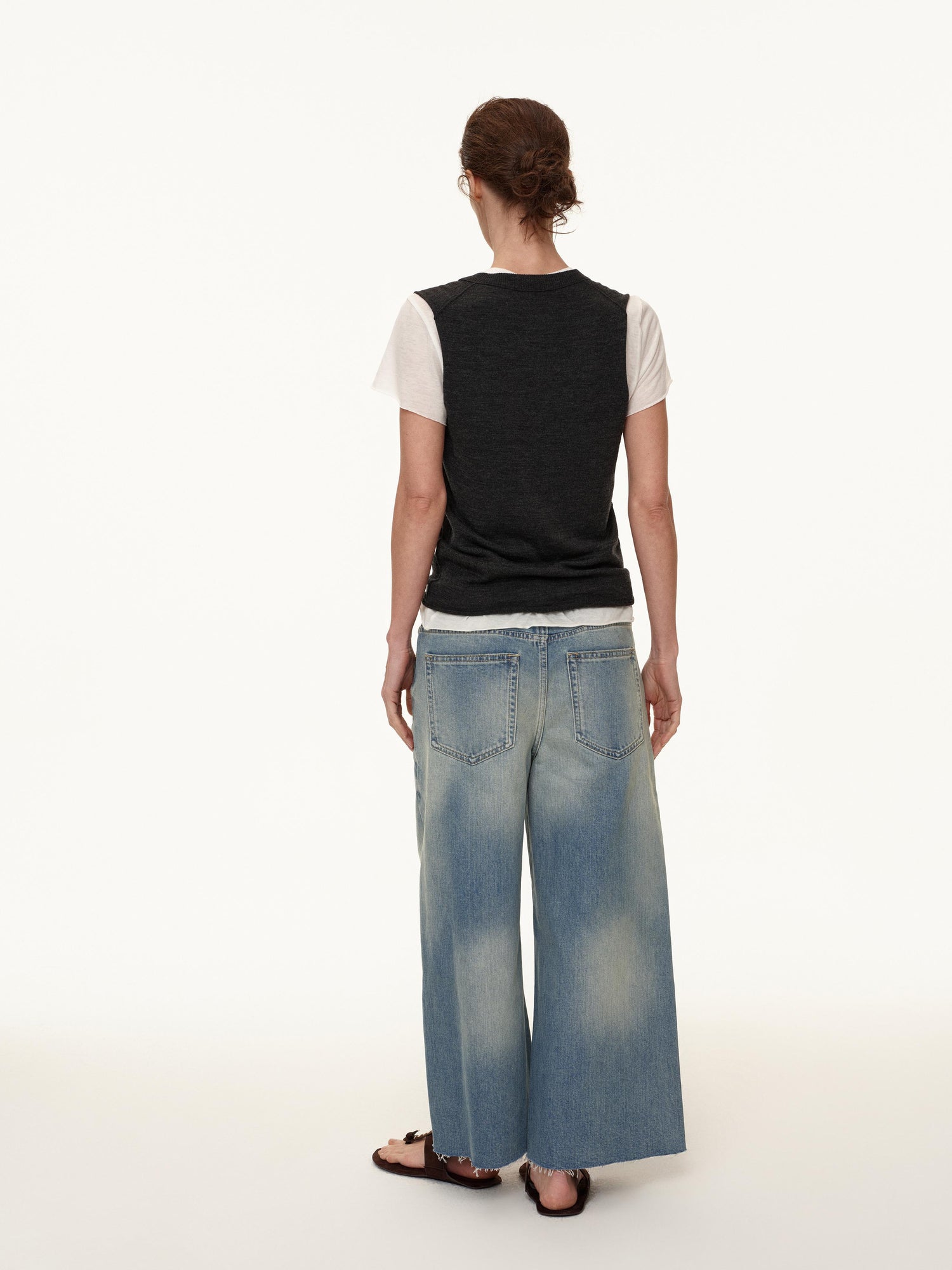 Northbutsouth Deep V-neck Layered Wool Vest