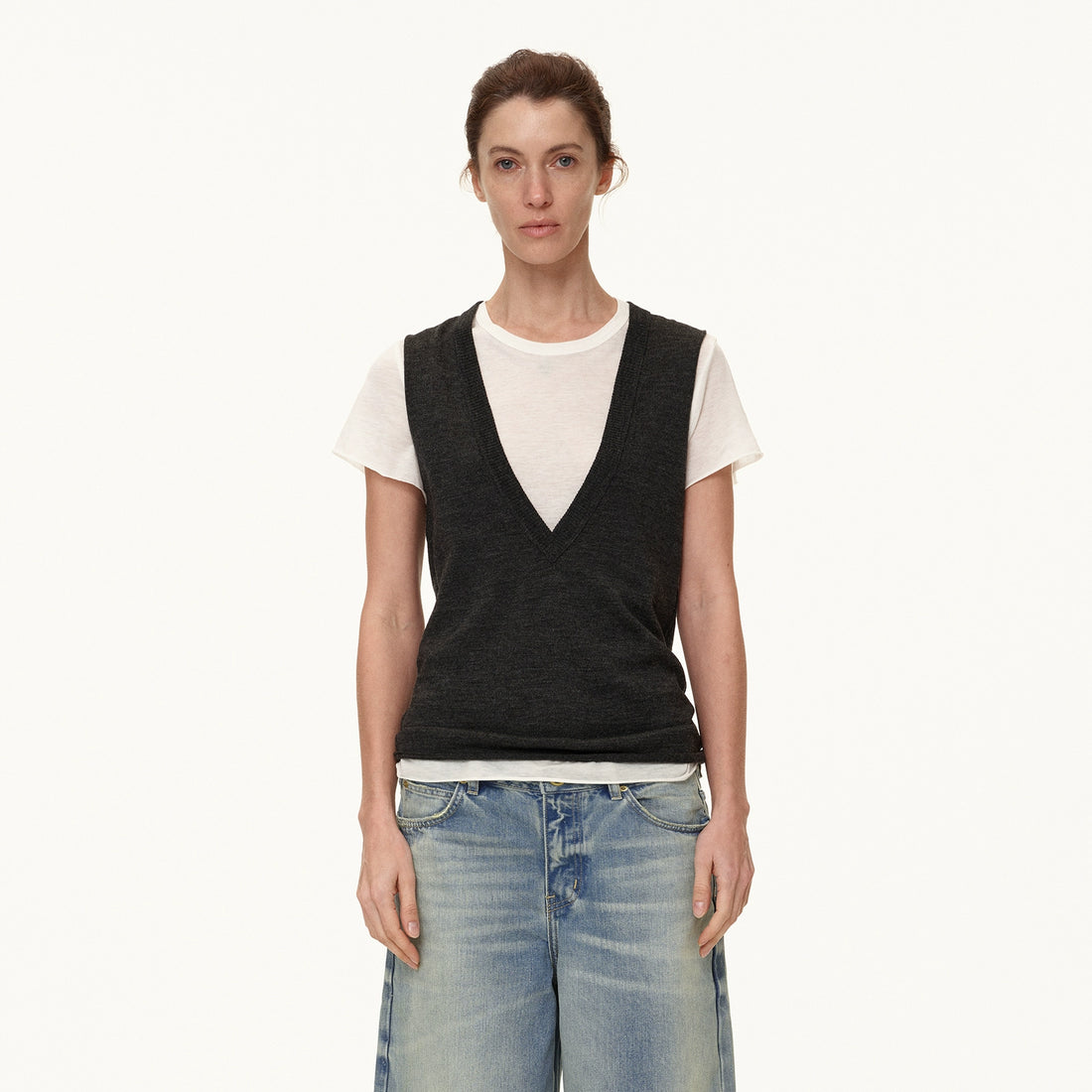 Northbutsouth Deep V-neck Layered Wool Vest MISSTT