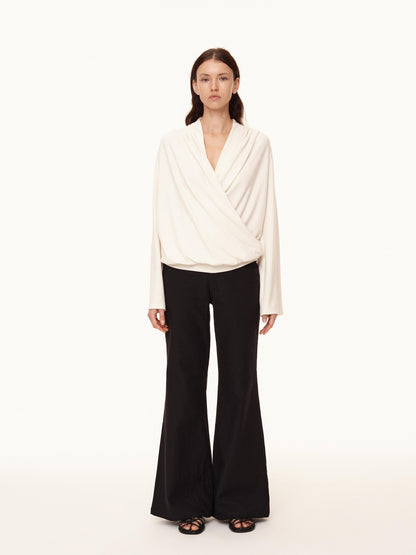 Northbutsouth Deep V Draped Twist Front Shell Top