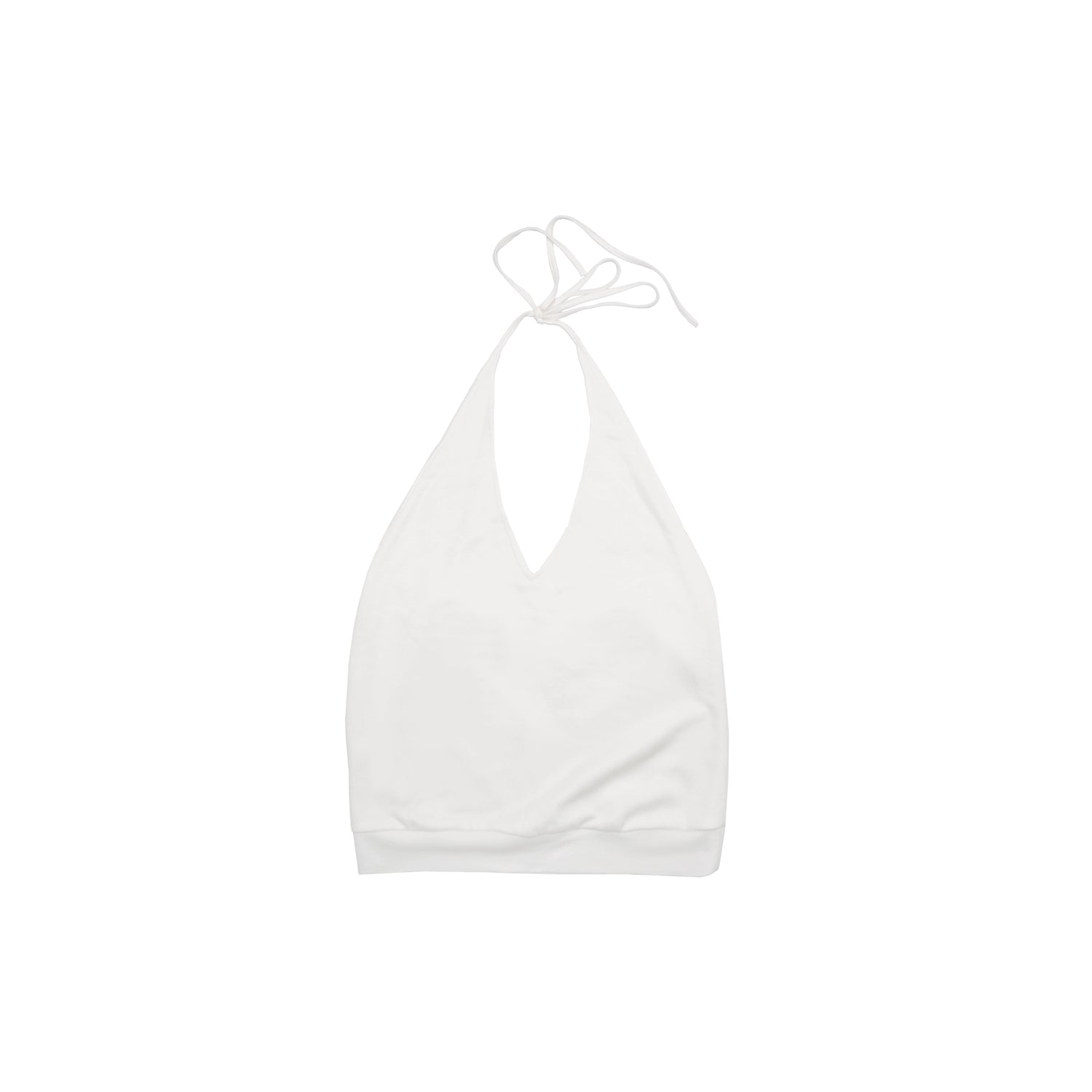 Northbutsouth Deep V Halter Backless Holiday Top In Black And White MISSTT
