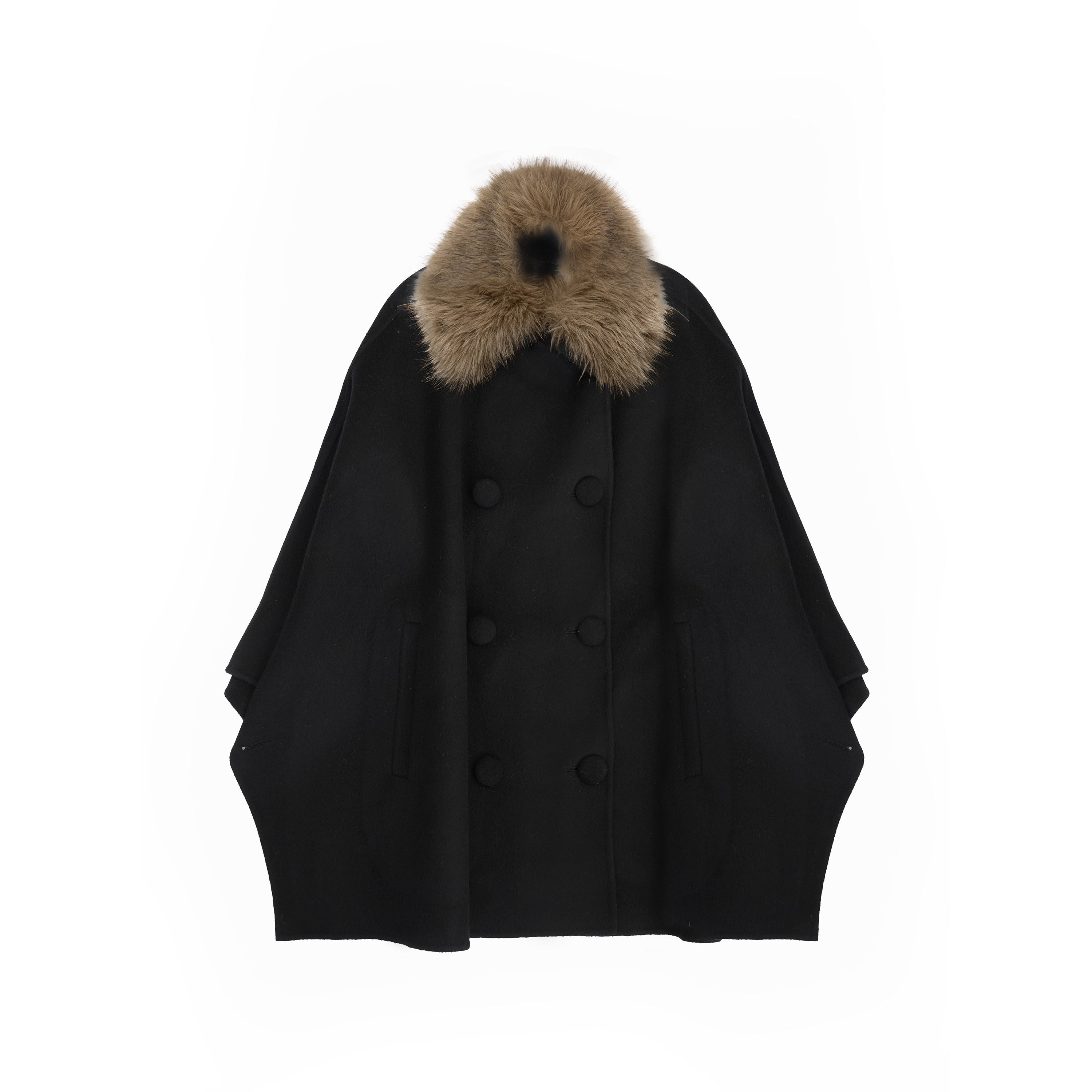 Northbutsouth_Detachable_Fur_Collar_Cape_Batwing_Women&